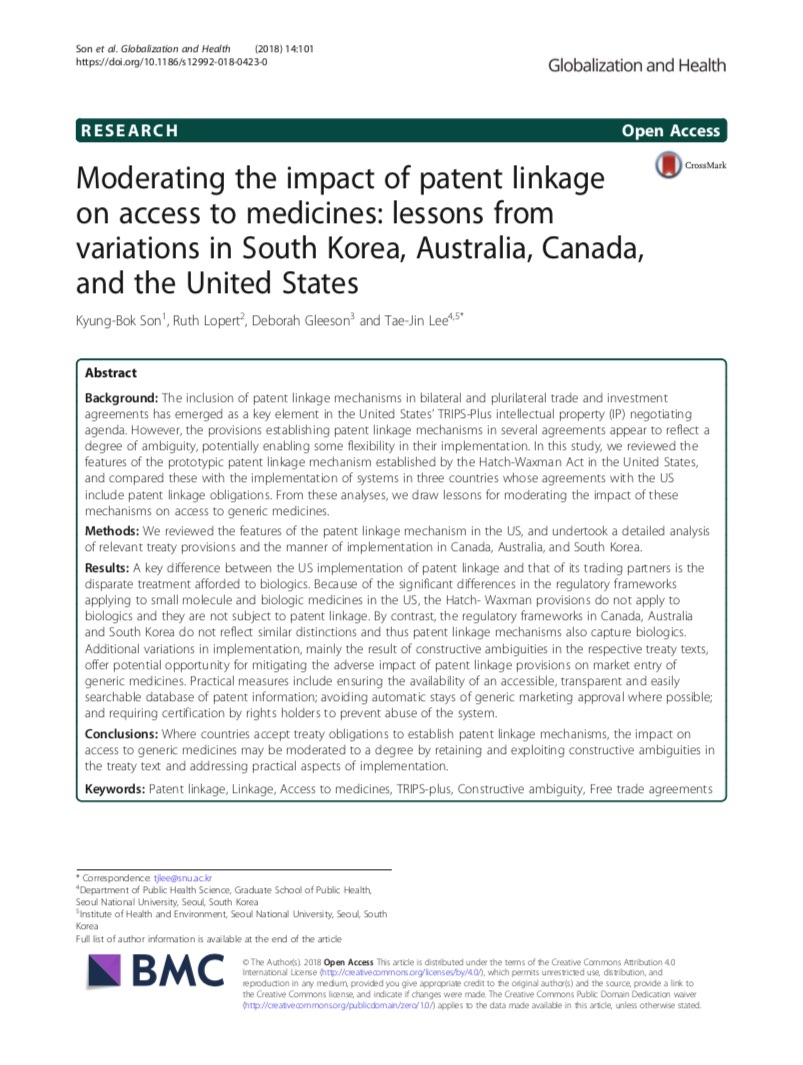 New Report: Mitigating Patent Linkage To Promote Medicines Access In LMICs